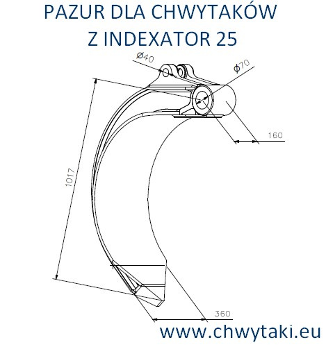 pazury do chwytaka do złomu