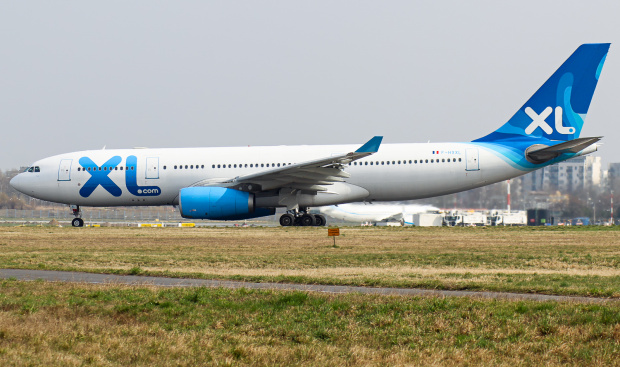 Airbus A330 francuskiej linii lotniczej XL, która pierwszy raz odwiedziła Polskę.