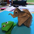 Słonik i żabka origami