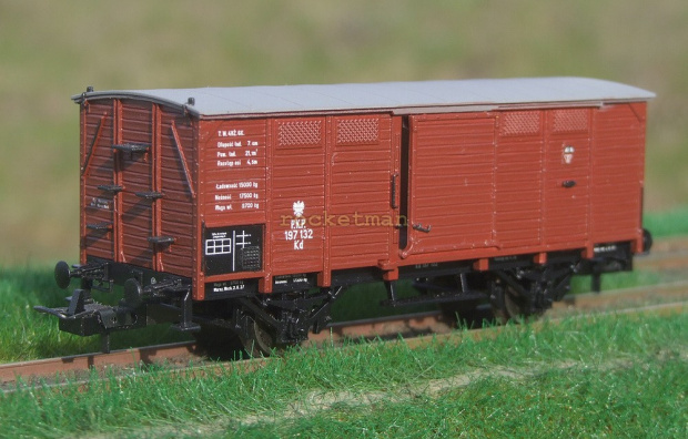 Model wagonu towarowego zarządu P.K.P. z otwieranymi drzwiami w skali 1:87. Epoka II #PKP #wagon #towarowy H0