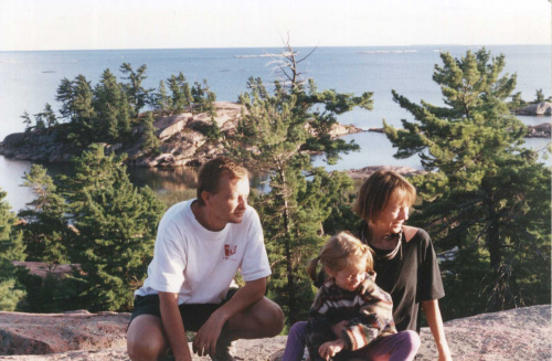 ka Z Jolą i Kamilką - Killarney, nad brzegiem Georgian Bay, 1995 r.