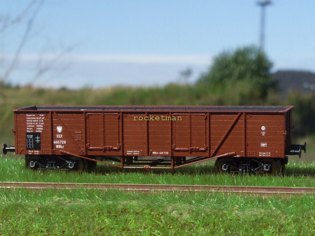 Model wagonu towarowego P.K.P. węglarki budowy amerykańskiej. Skala 1:87 H0. Epoka II. Konwersja rocketman. #Wagon #węglarka #USTC #UNRRA H0 #PKP