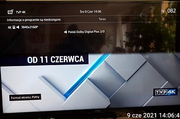 Zdjęcie testowej planszy programu TVP-4K. #DVBT2 #DVBT #DVB #MUX