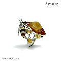 Bursztyn naturalny Oryginalny pierścionek - silverum.com.pl #pierścionek #pszczoła #plastrymiodu #oryginalny #nowoczesny #Autorskabiżuteria
