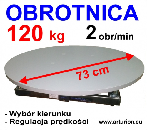 Ekspozytor Obrotnica Kawalet Napęd reklamy do 120kg sterowanie www.arturion.eu