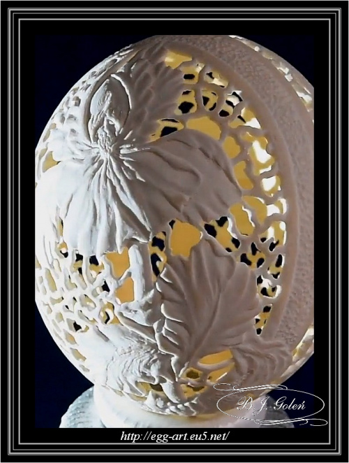 #rzeźbione jajko #irys #rzeźbionejajkostrusie #ażurowejajo #eggart #goleń #carving #prezent