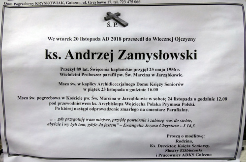 Ks. Andrzej Zamysłowski lat 89