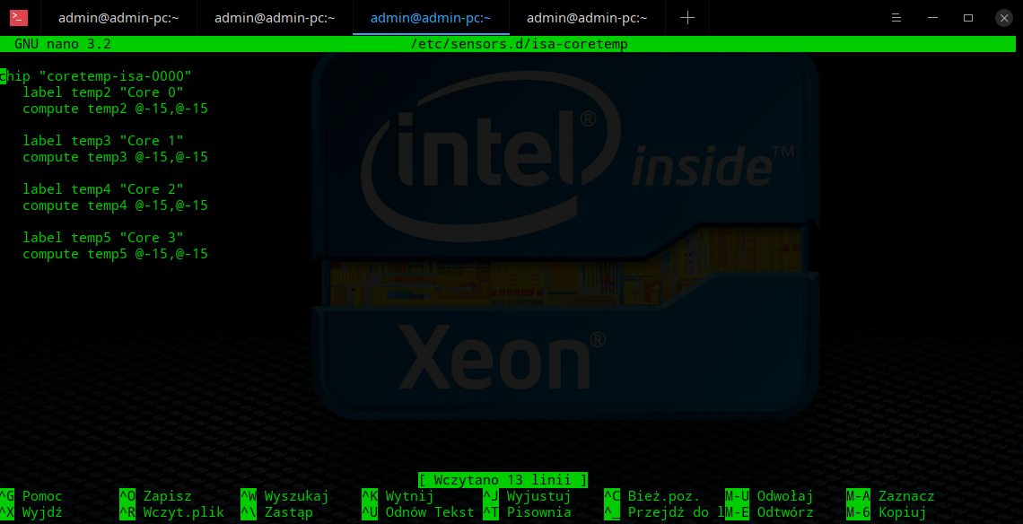 isa-coretemp przesunięcie temperatury